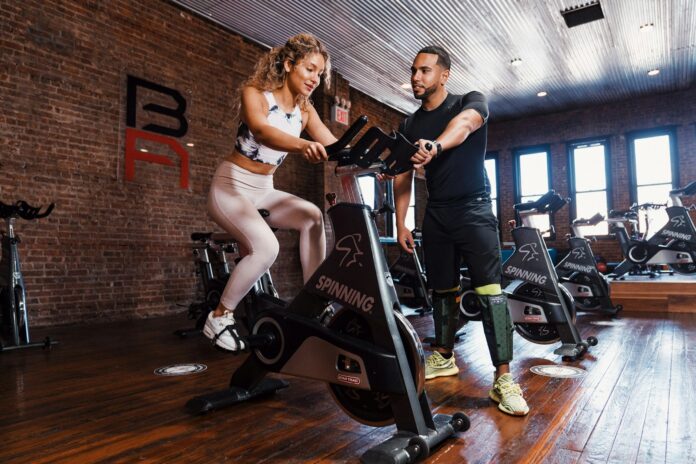 a person sitting on a machine